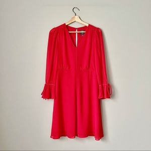 {Vince Camuto} Red Chiffon Fit & Flare Dress